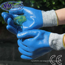 NMSAFETY schnittfeste und chemikalienbeständige blaue Handschuhe